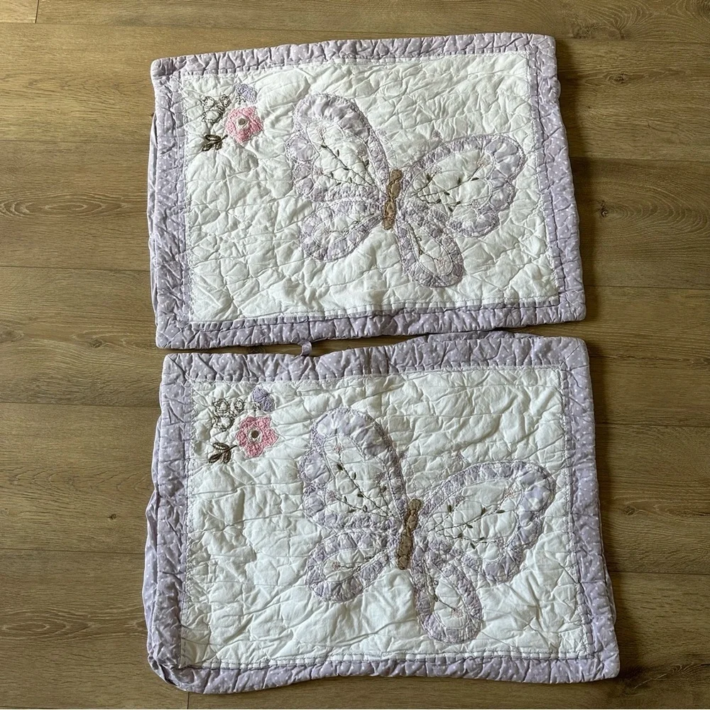 Pottery Barn Kids Quilted Shams Covers Pillow Covers Butterfly Floral